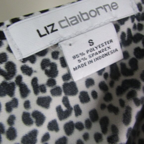 Liz Claiborne Sleeveless Blouse S Animal Print Ruffle Collar - Picture 8 of 8
